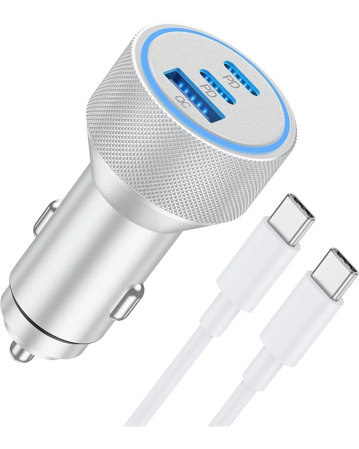 67W Fast USB-C Car Charger with Cable — view 1
