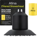 Afina Filtered Shower Head Hard Water KDF-55 Filter High Pressure Rainfall Black
