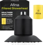 Afina Filtered Shower Head Hard Water KDF-55 Filter High Pressure Rainfall Black