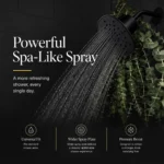Afina Filtered Shower Head Hard Water KDF-55 Filter High Pressure Rainfall Black - Image 4