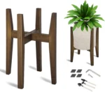 Adjustable Bamboo Plant Stand Indoor - Modern Flower Pot Holder Fits 8-12