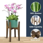 Adjustable Bamboo Plant Stand Indoor - Modern Flower Pot Holder Fits 8-12 - Image 3