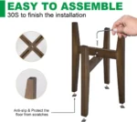 Adjustable Bamboo Plant Stand Indoor - Modern Flower Pot Holder Fits 8-12 - Image 4