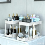 DEKAVA Cabinet, 2 Pack Under Sink Organizer, 2 Tier Sliding Bathroom Kitchen Org - Image 4