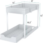 DEKAVA Cabinet, 2 Pack Under Sink Organizer, 2 Tier Sliding Bathroom Kitchen Org - Image 2