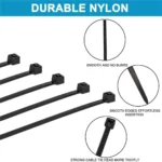HMROPE 100Pcs Cable Zip Ties Heavy Duty 8 Inch, Premium Plastic Wire Ties with 5 - Image 4