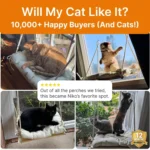 Cat Window Perch Rustic Cat Hammock Bed W Solid Wood Seat 4 Heavy Duty Suction - Image 2