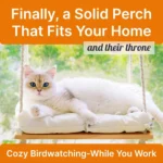 Cat Window Perch Rustic Cat Hammock Bed W Solid Wood Seat 4 Heavy Duty Suction - Image 4